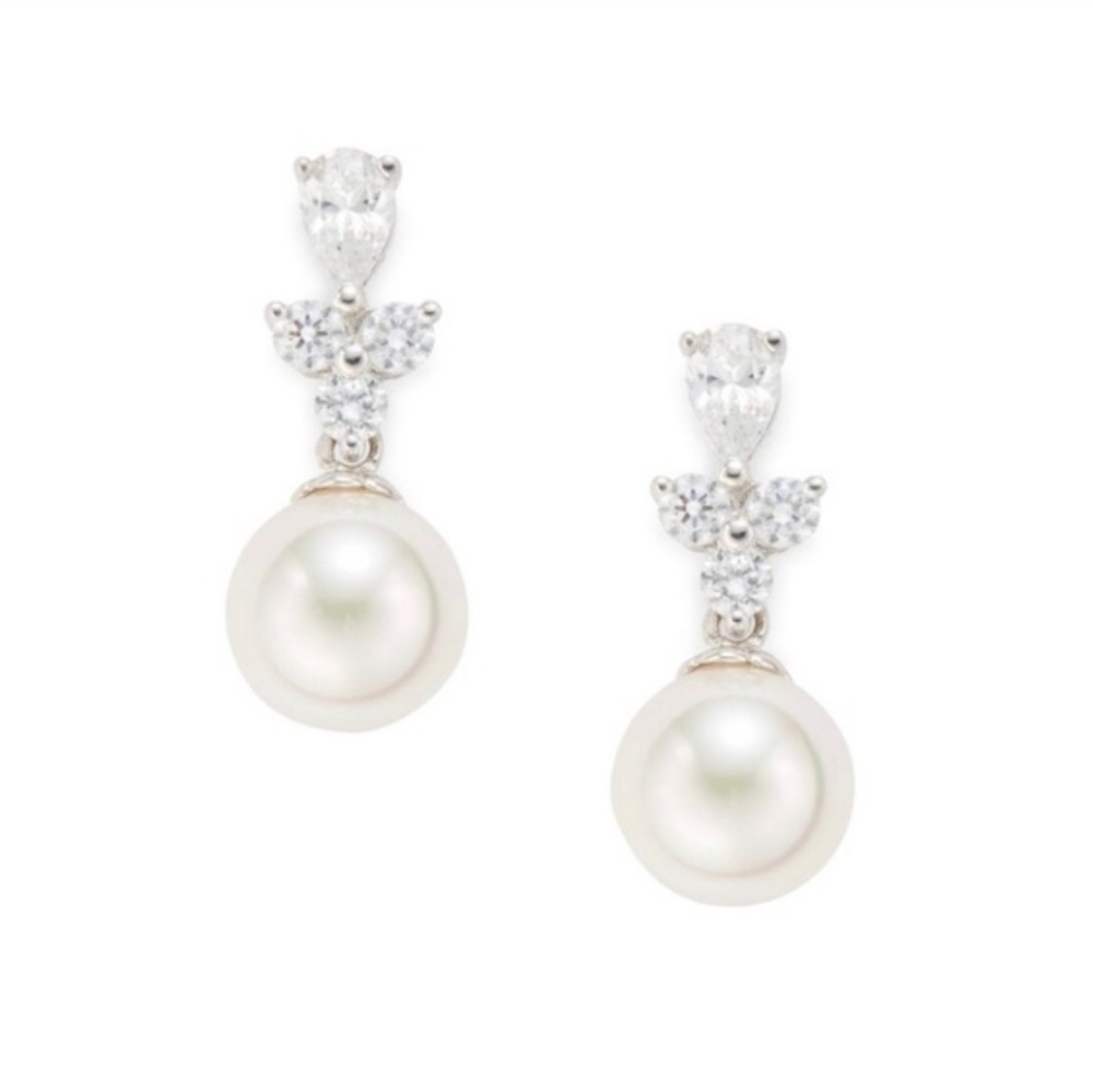 Pearl Earrings - Wedding Earrings - White Gold